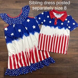 🇺🇸Boys patriotic / 4th of July polo size 4 • sister dress avail in size 8